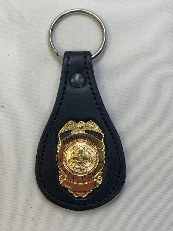 CSP Gold Badge Key Chain with leather fob | CSPAAA Alumni Store